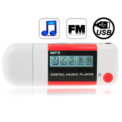 4GB MP3 Player with LCD Screen, Support FM Radio, Work with AAA battery, Use as USB Flash Disk (Red